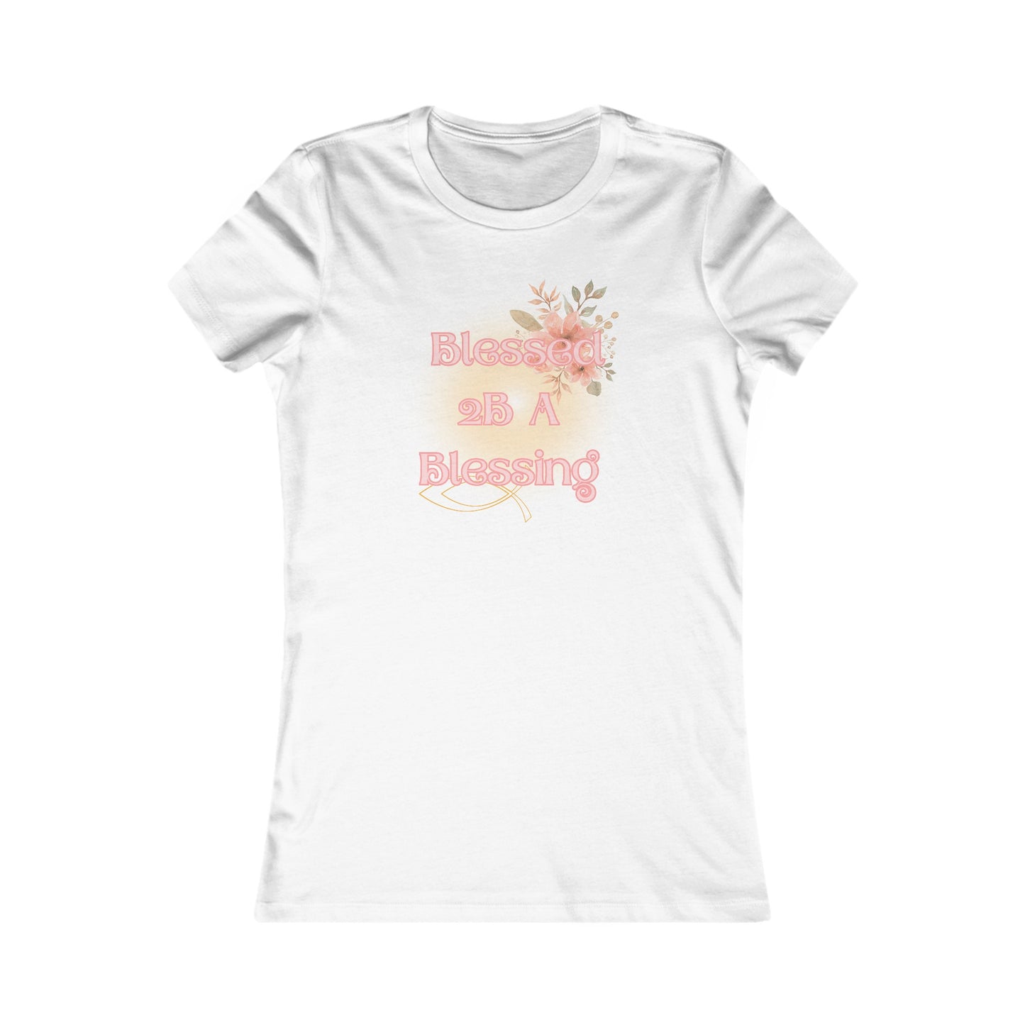 Blessed 2B A Blessing Women's Tee | Ribbed Neckline | Slim Fit | Lightweight Cotton, Unique Design, Christian Clothing