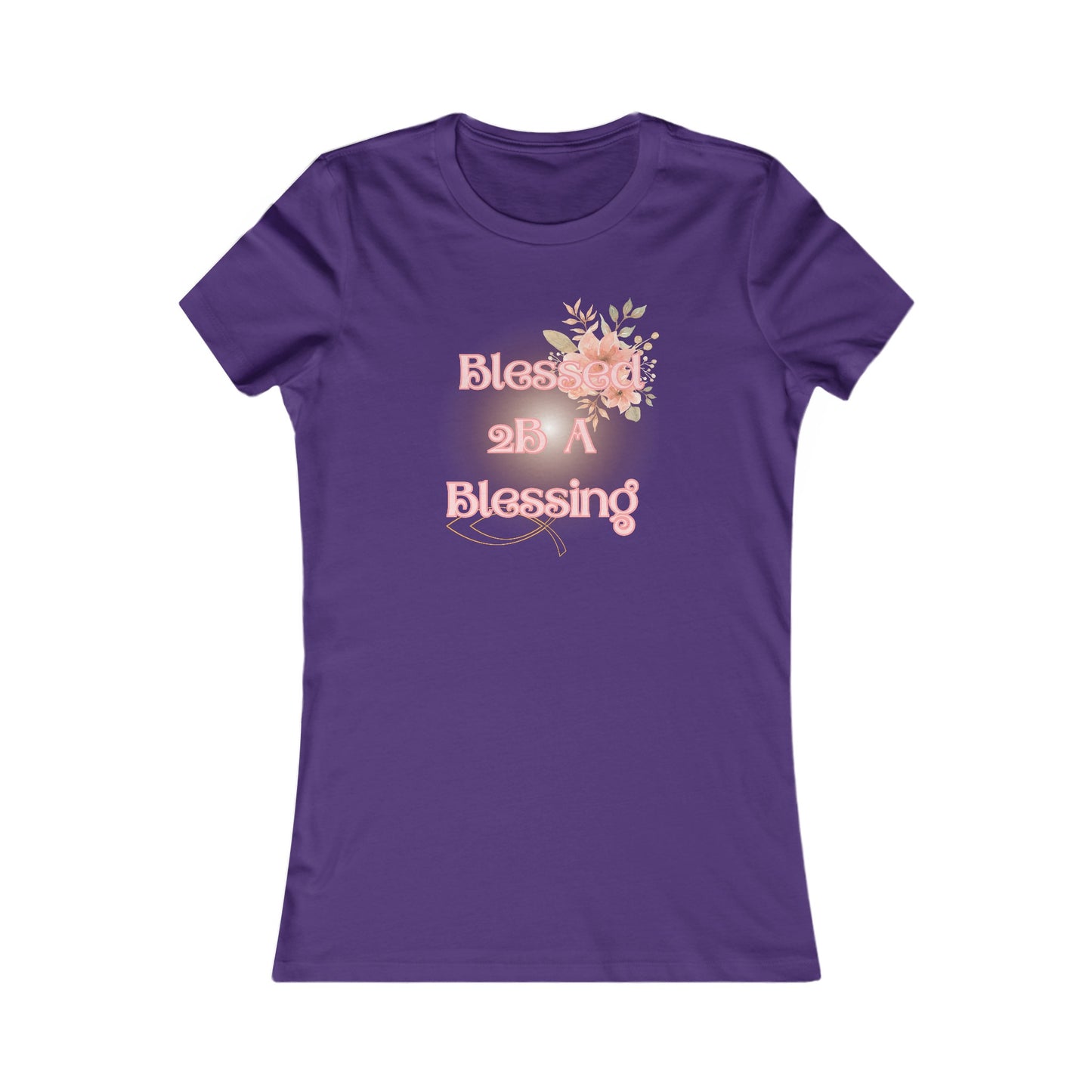 Blessed 2B A Blessing Women's Tee | Ribbed Neckline | Slim Fit | Lightweight Cotton, Unique Design, Christian Clothing