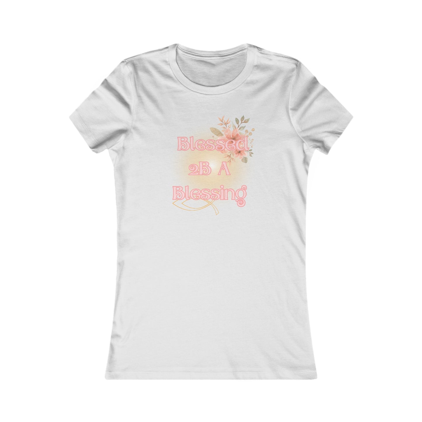 Blessed 2B A Blessing Women's Tee | Ribbed Neckline | Slim Fit | Lightweight Cotton, Unique Design, Christian Clothing