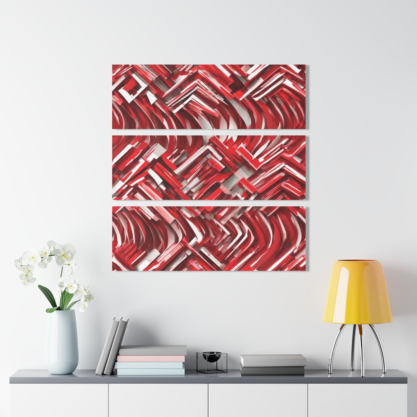 Shades of Red Horizon of Acrylic Prints (Triptych)