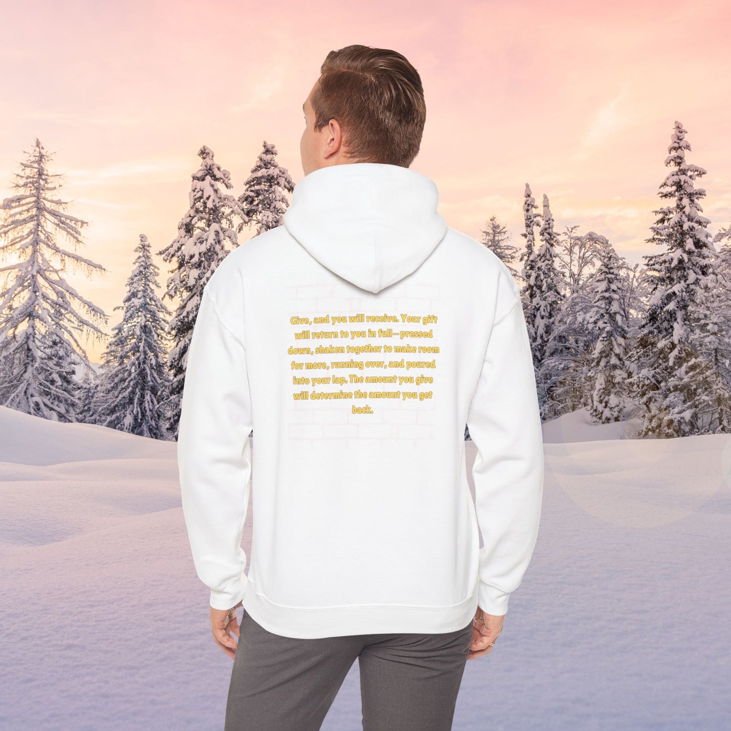 Be A Blessing Luke 6:38 Unisex Heavy Blend™ Hooded Sweatshirt, Faith Clothing, Christian Gift, Spiritual Wear, Faithful Gift