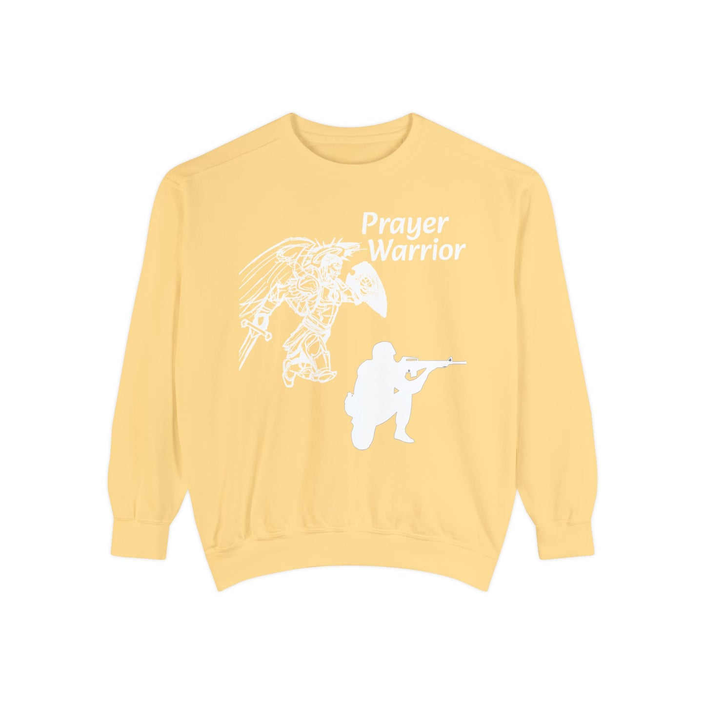 Mens Prayer Warrior Unisex Garment-Dyed Sweatshirt