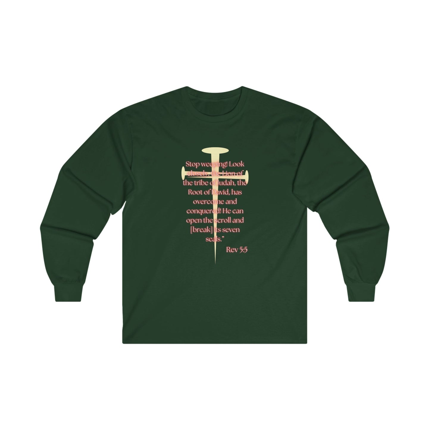 He Is Worthy Rev 5:5 Unisex Long Sleeved T-shirt, Lion of Judah Root of David, Comfortable Tee, Inspirational Clothing