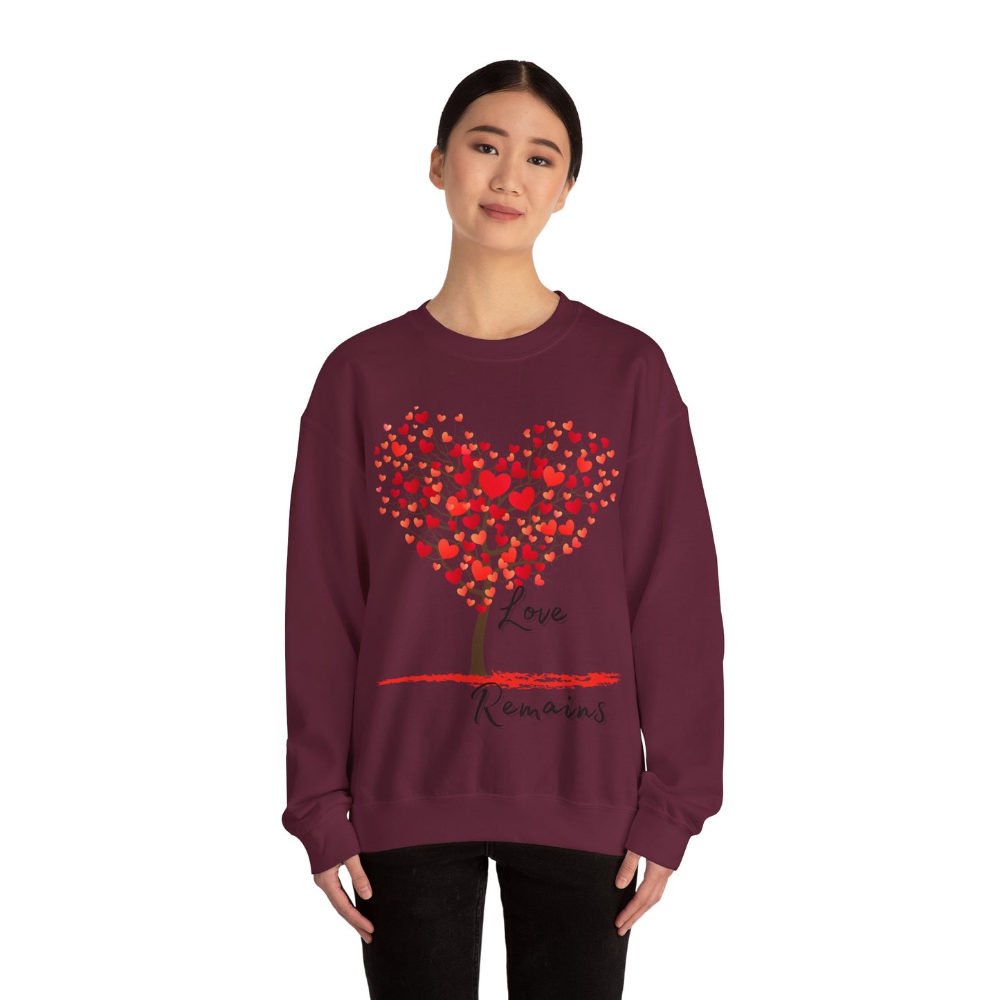 Love remains 1st Corinthians 13:13 Saint Valentine's Day Sweatshirt, Unisex Crewneck Jumper, Heartfelt Christian Gift,