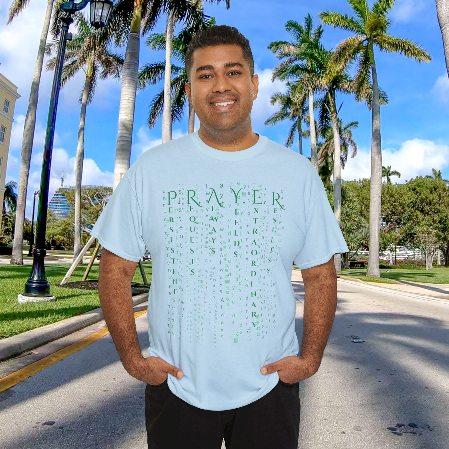 PRAYER The Matrix Inspired Luke 11:9-10 Unisex Heavy Cotton Tee