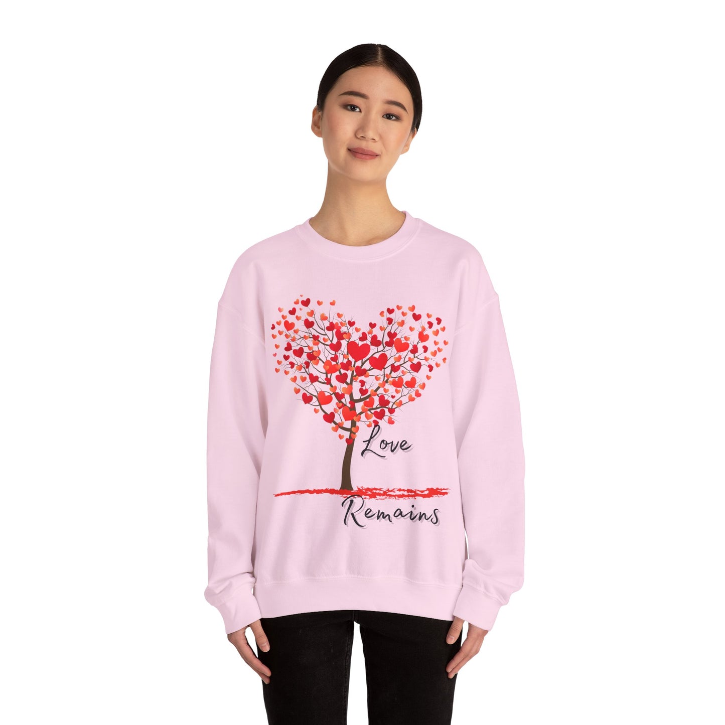 Love remains 1st Corinthians 13:13 Saint Valentine's Day Sweatshirt, Unisex Crewneck Jumper, Heartfelt Christian Gift,