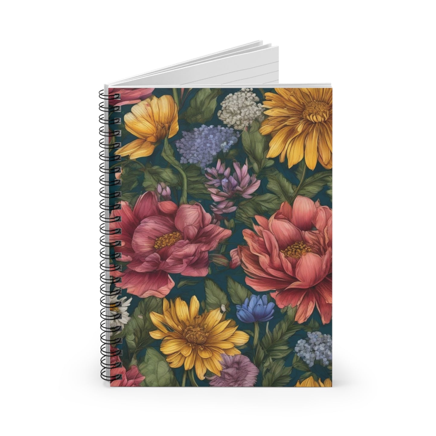 Flowerscape Spiral Notebook - Ruled Line