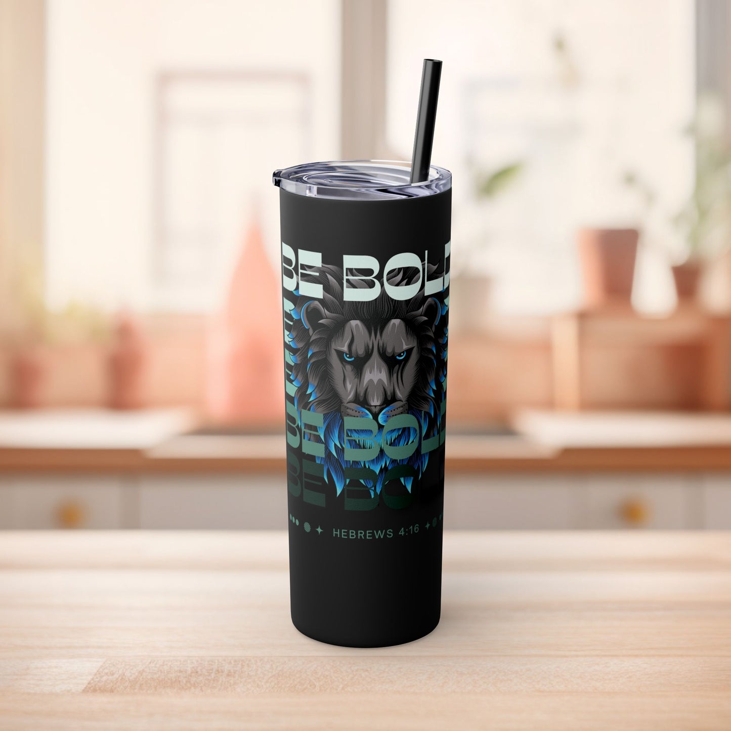 Inspirational Lion Tumbler with Straw 20oz for Motivational Drinking