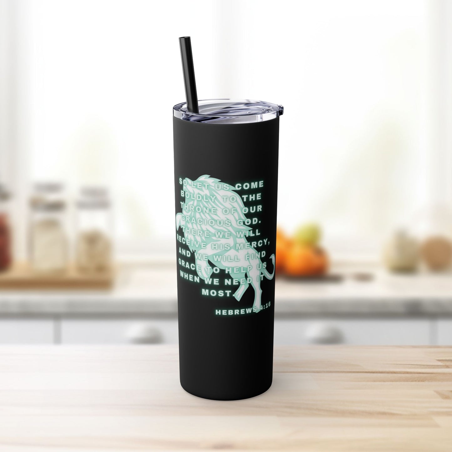 Inspirational Lion Tumbler with Straw 20oz for Motivational Drinking