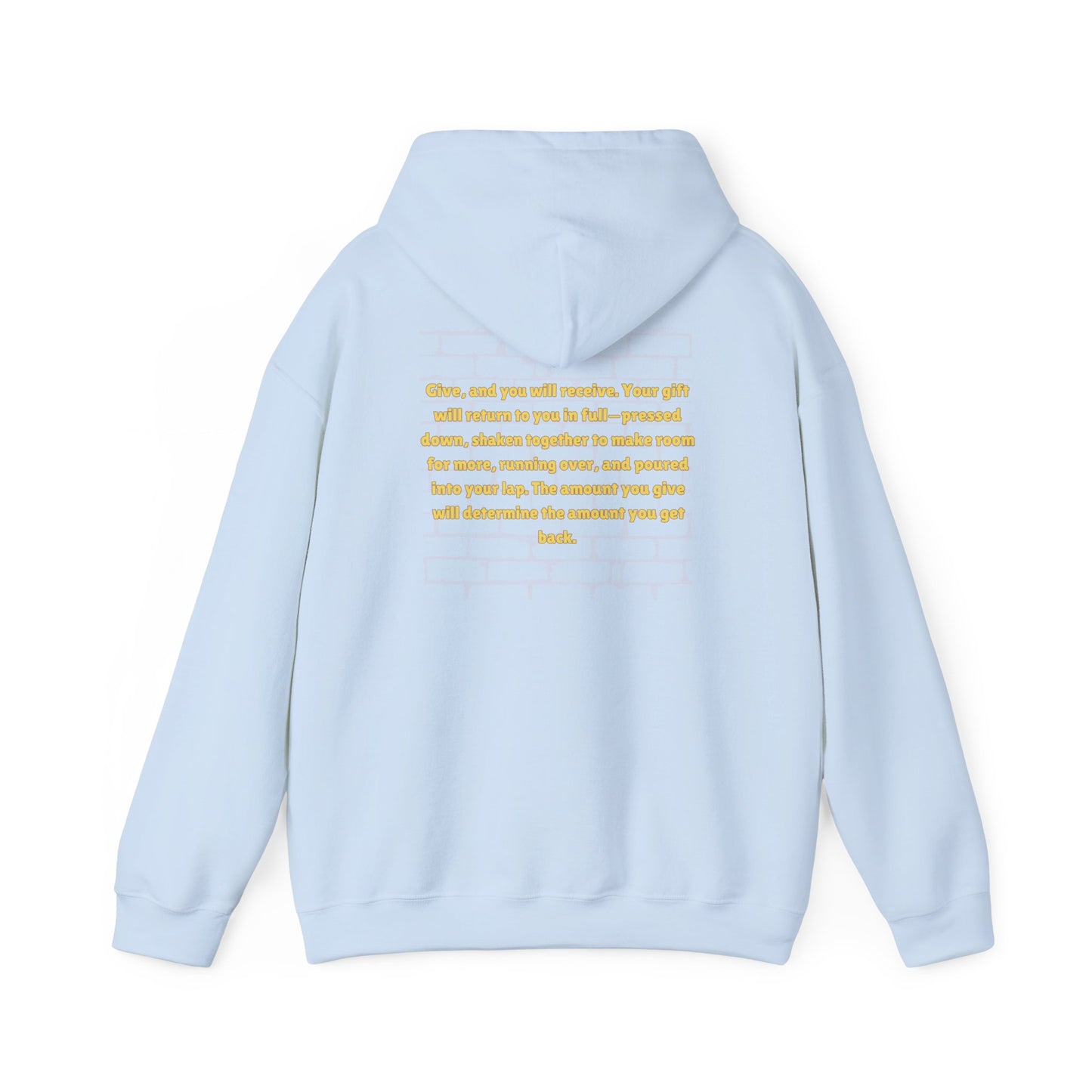 Be A Blessing Luke 6:38 Unisex Heavy Blend™ Hooded Sweatshirt, Faith Clothing, Christian Gift, Spiritual Wear, Faithful Gift