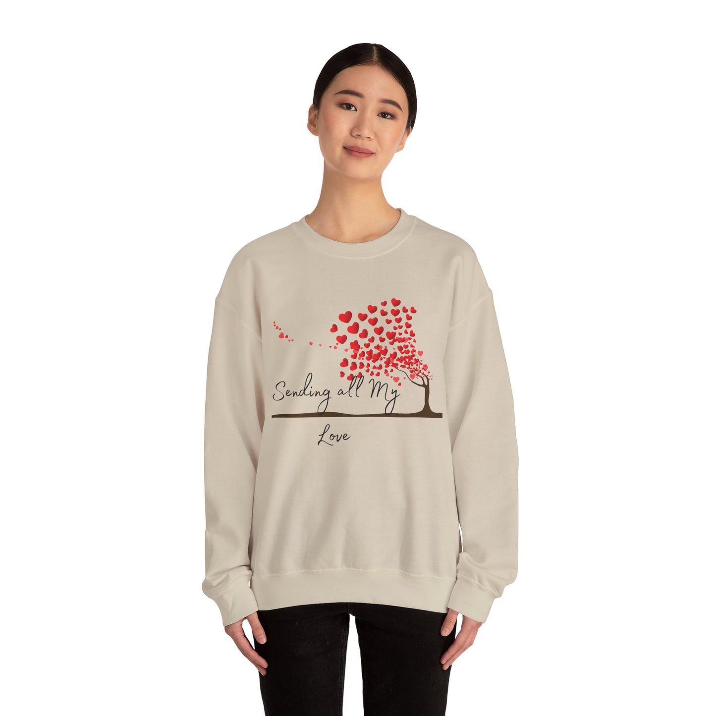 Love-filled Sweatshirt, Valentine's Day Gift, Heart Design Jumper, Romantic Crewneck, Couples Apparel