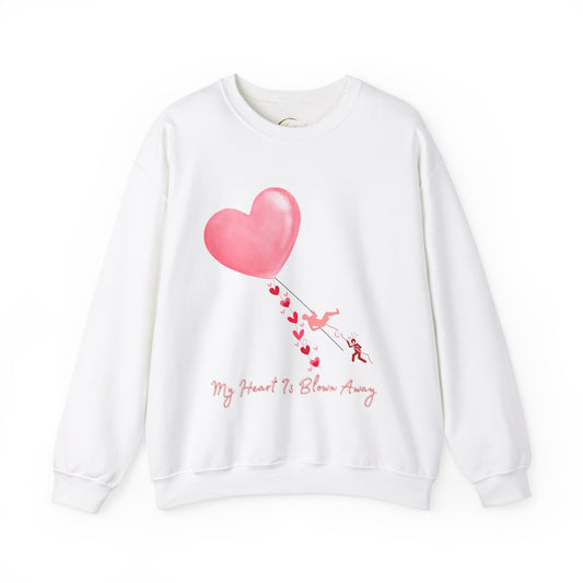 Heart Blown Away Sweatshirt, Love Pullover, Valentine's Day Jumper, Romantic Sweater, Cozy Top for Couples