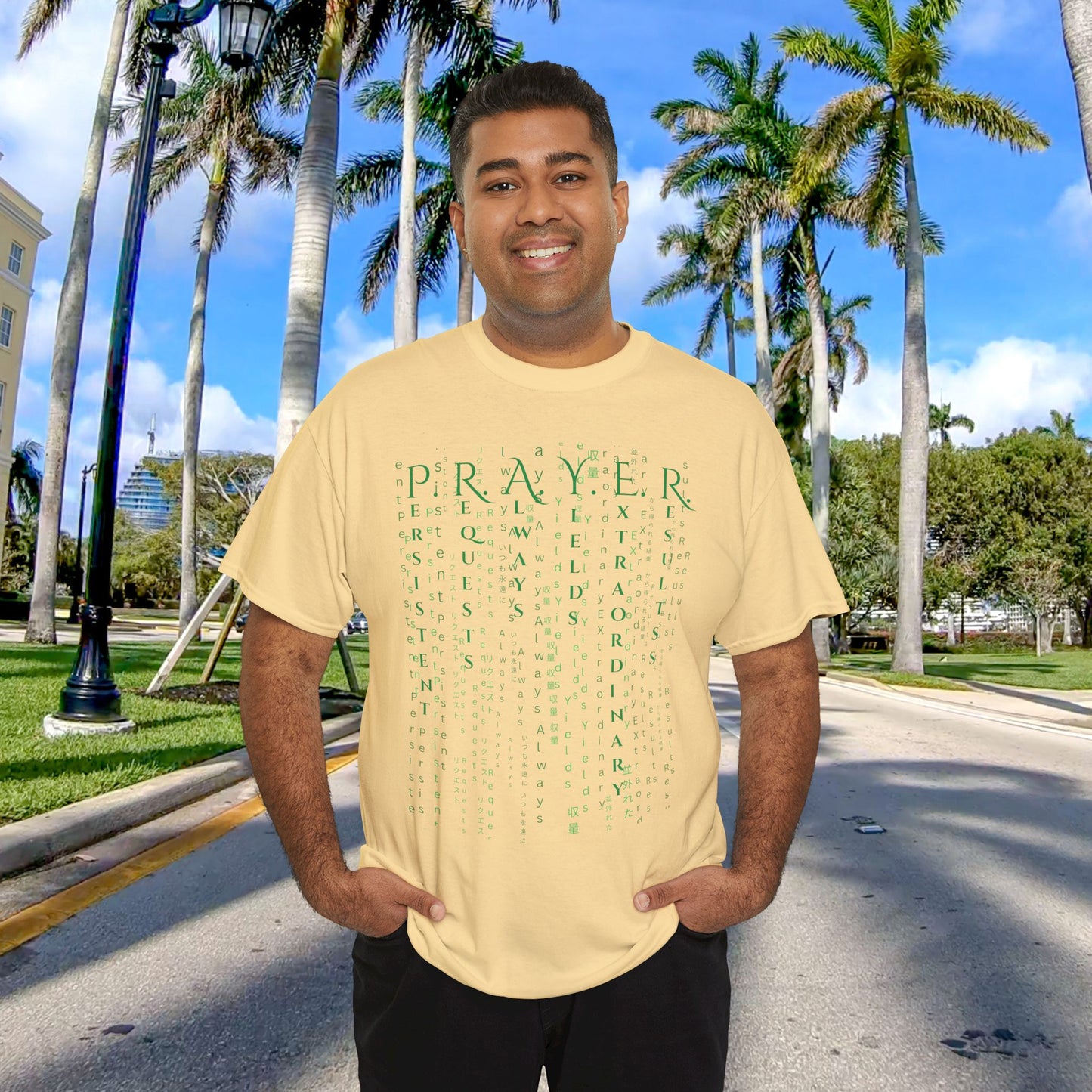 PRAYER The Matrix Inspired Luke 11:9-10 Unisex Heavy Cotton Tee