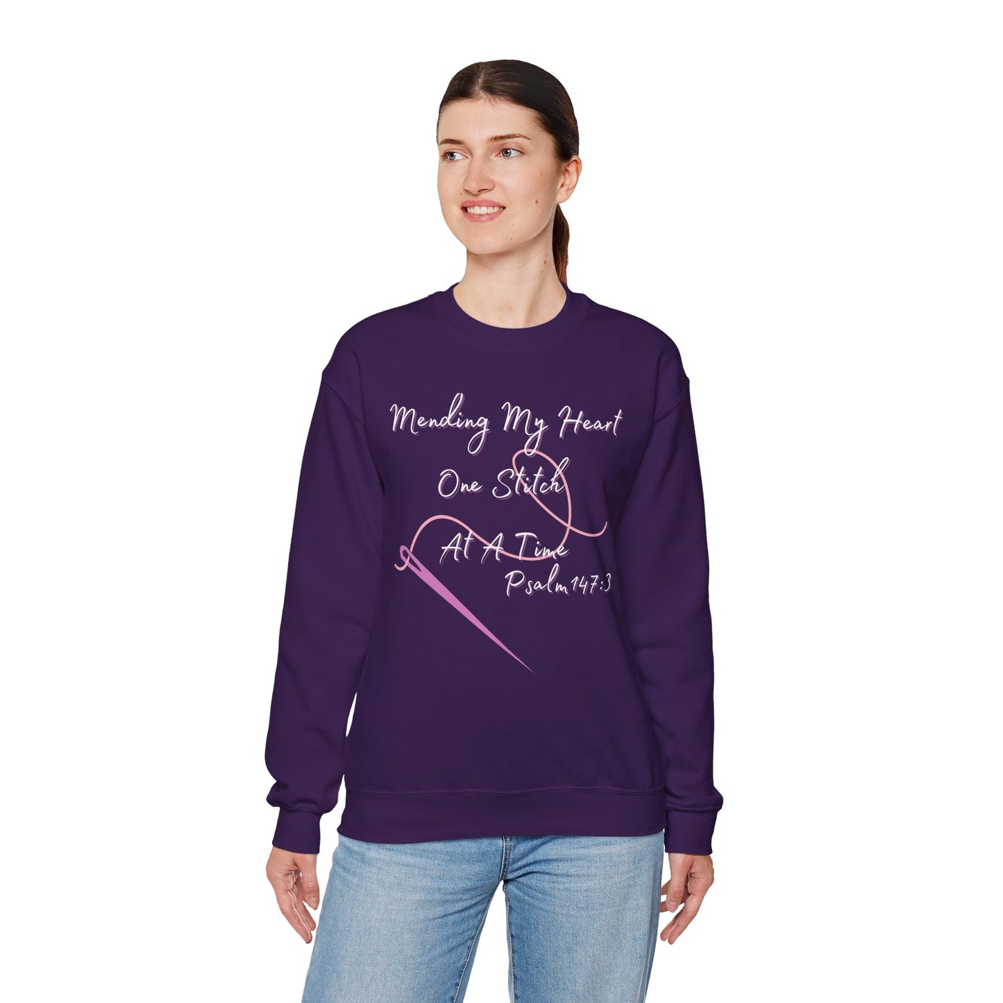 Christian Comfort Crewneck Sweatshirt - Mended Hearts & Healing Scripture