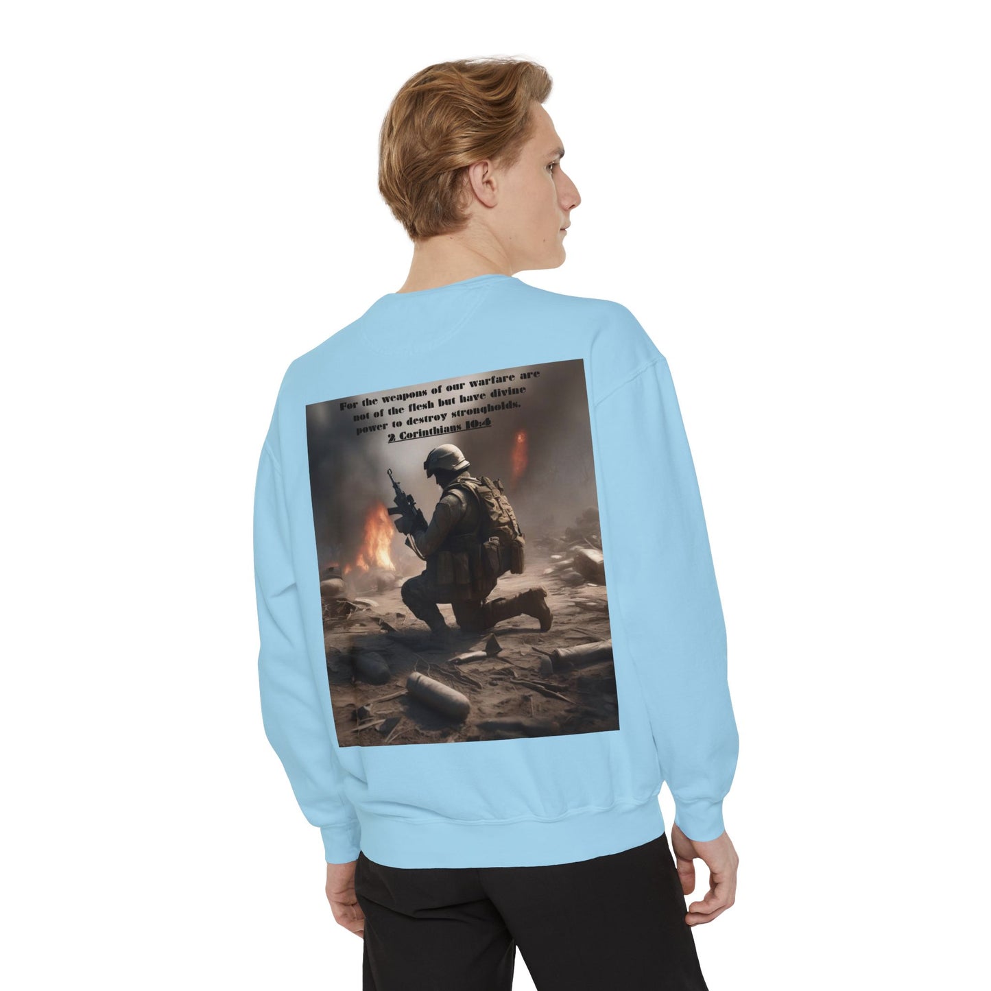 Mens Prayer Warrior Unisex Garment-Dyed Sweatshirt