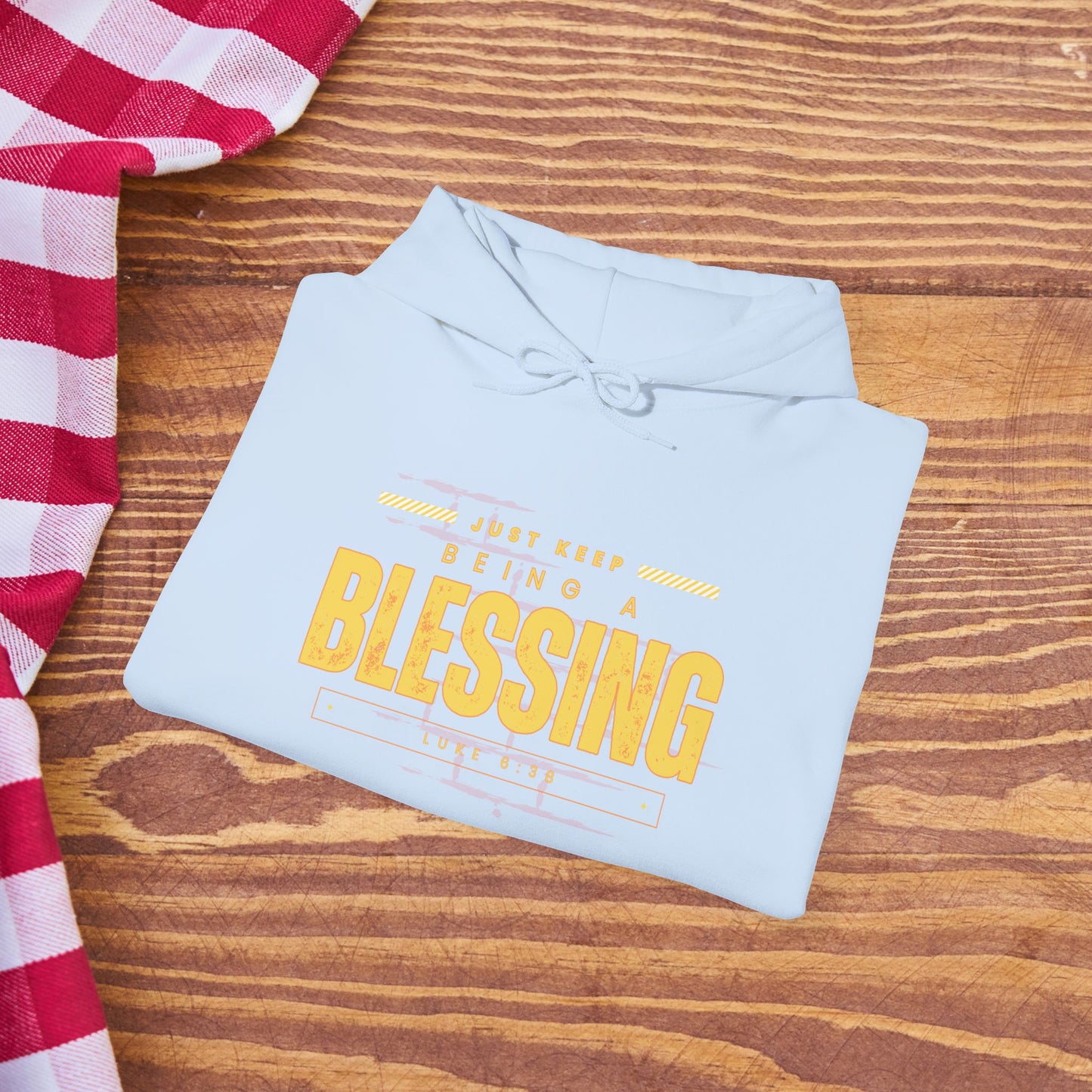 Be A Blessing Luke 6:38 Unisex Heavy Blend™ Hooded Sweatshirt, Faith Clothing, Christian Gift, Spiritual Wear, Faithful Gift