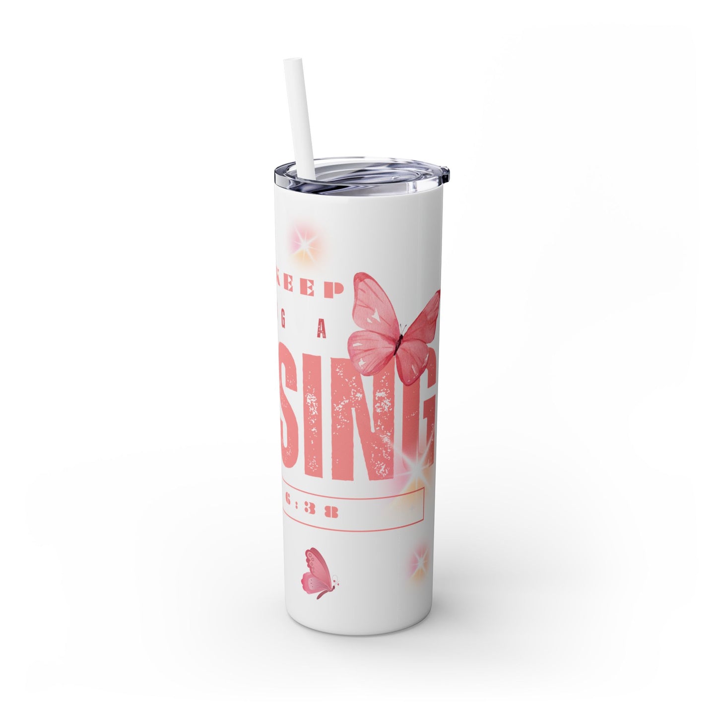 Be A Blessing Skinny Tumbler with Straw, 20oz