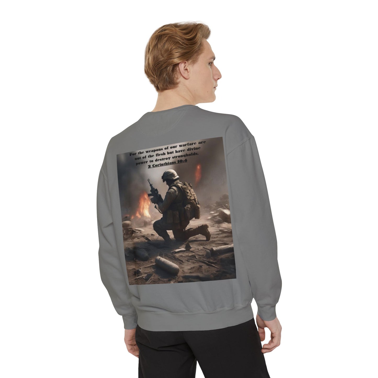 Mens Prayer Warrior Unisex Garment-Dyed Sweatshirt