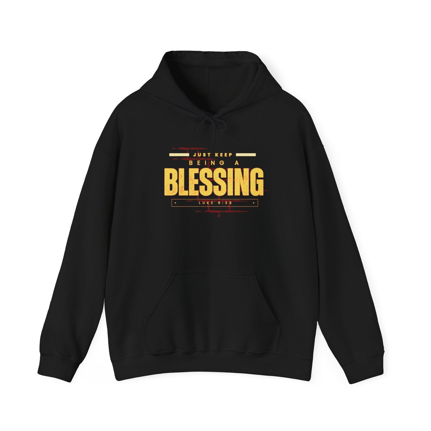 Be A Blessing Luke 6:38 Unisex Heavy Blend™ Hooded Sweatshirt, Faith Clothing, Christian Gift, Spiritual Wear, Faithful Gift