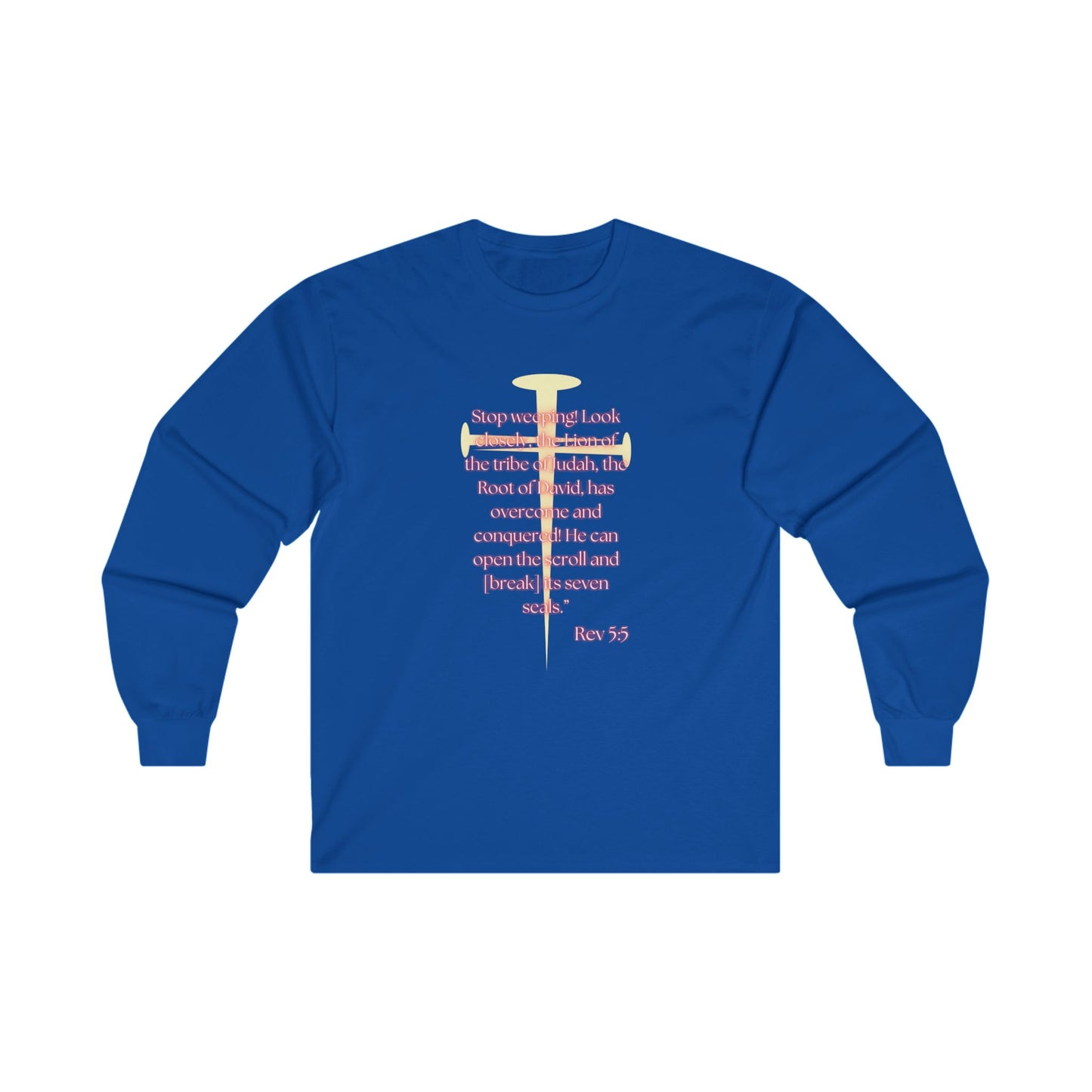 He Is Worthy Rev 5:5 Unisex Long Sleeved T-shirt, Lion of Judah Root of David, Comfortable Tee, Inspirational Clothing