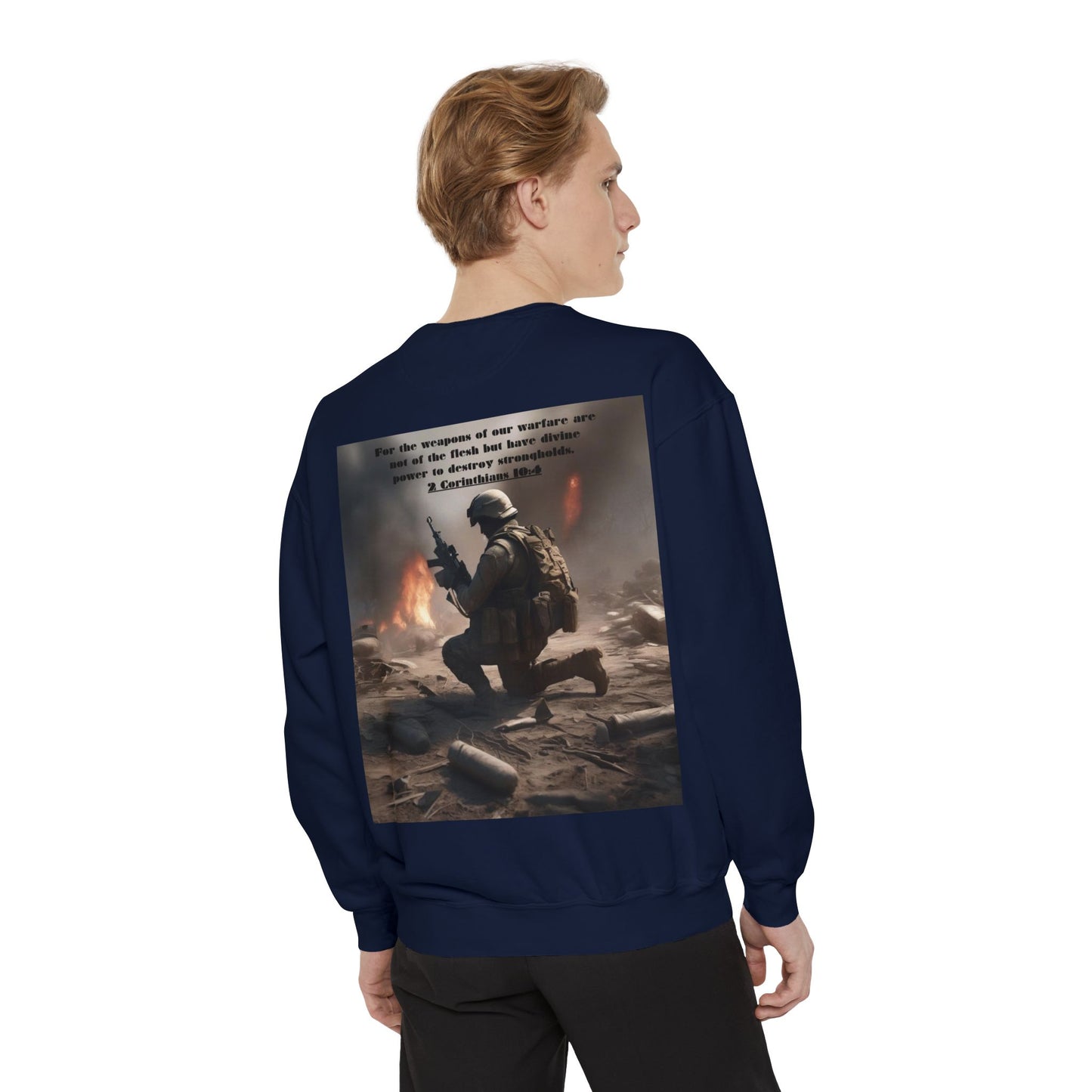 Mens Prayer Warrior Unisex Garment-Dyed Sweatshirt