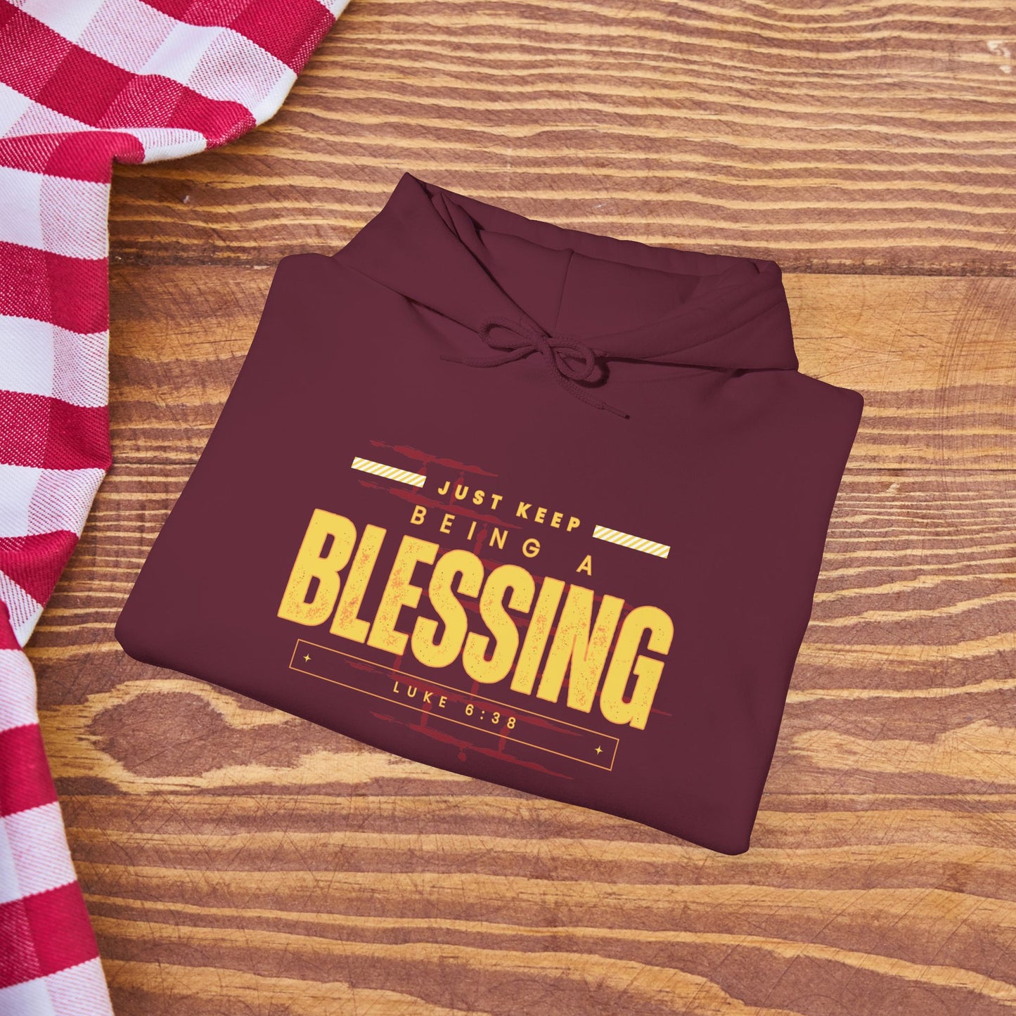 Be A Blessing Luke 6:38 Unisex Heavy Blend™ Hooded Sweatshirt, Faith Clothing, Christian Gift, Spiritual Wear, Faithful Gift