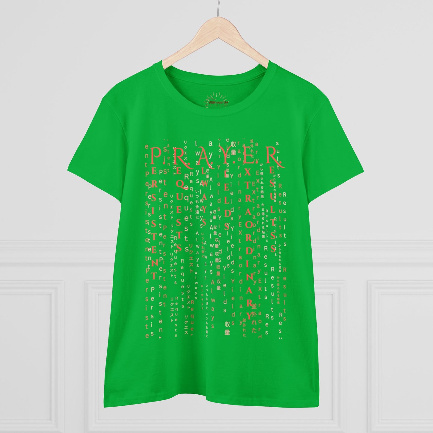 Prayer Matrix Luke 11:9-10 III Women's Midweight Cotton Tee