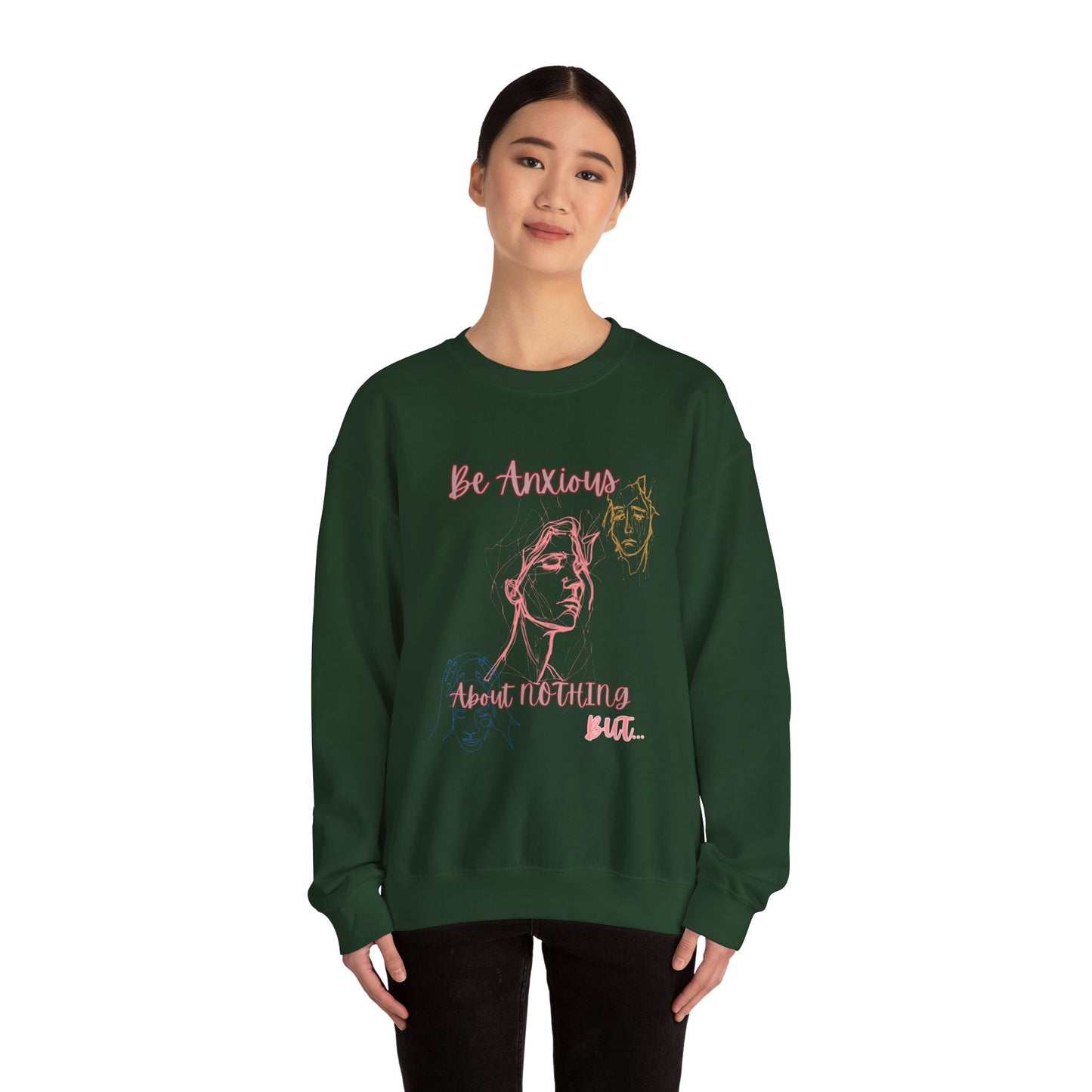 Combat Anxiety Phillipians 4:6-7 - Women's Unisex Heavy Blend™ Crewneck Sweatshirt