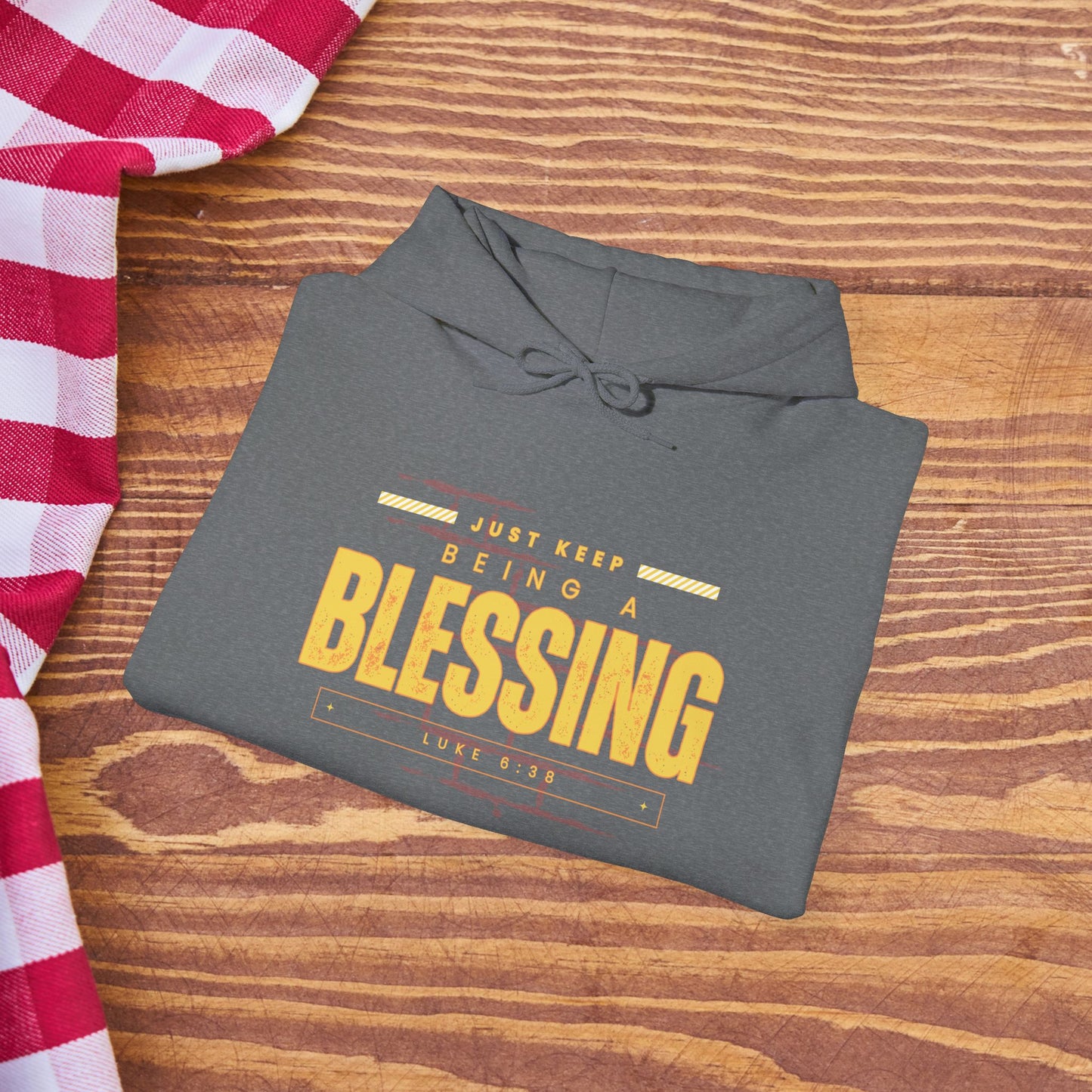 Be A Blessing Luke 6:38 Unisex Heavy Blend™ Hooded Sweatshirt, Faith Clothing, Christian Gift, Spiritual Wear, Faithful Gift