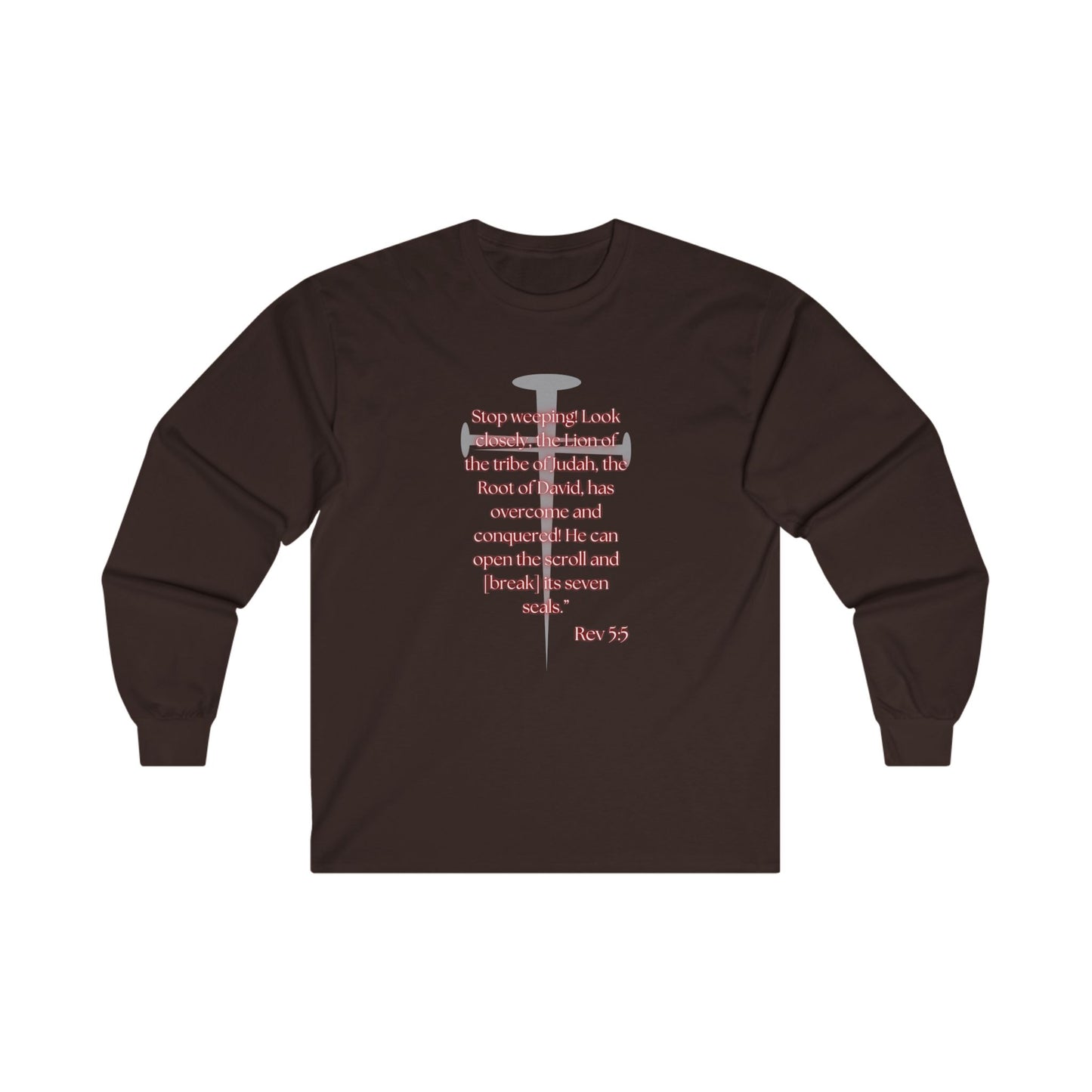 He Is Worthy Rev 5:5 Unisex Long Sleeved T-shirt, Lion of Judah Root of David, Comfortable Tee, Inspirational Clothing