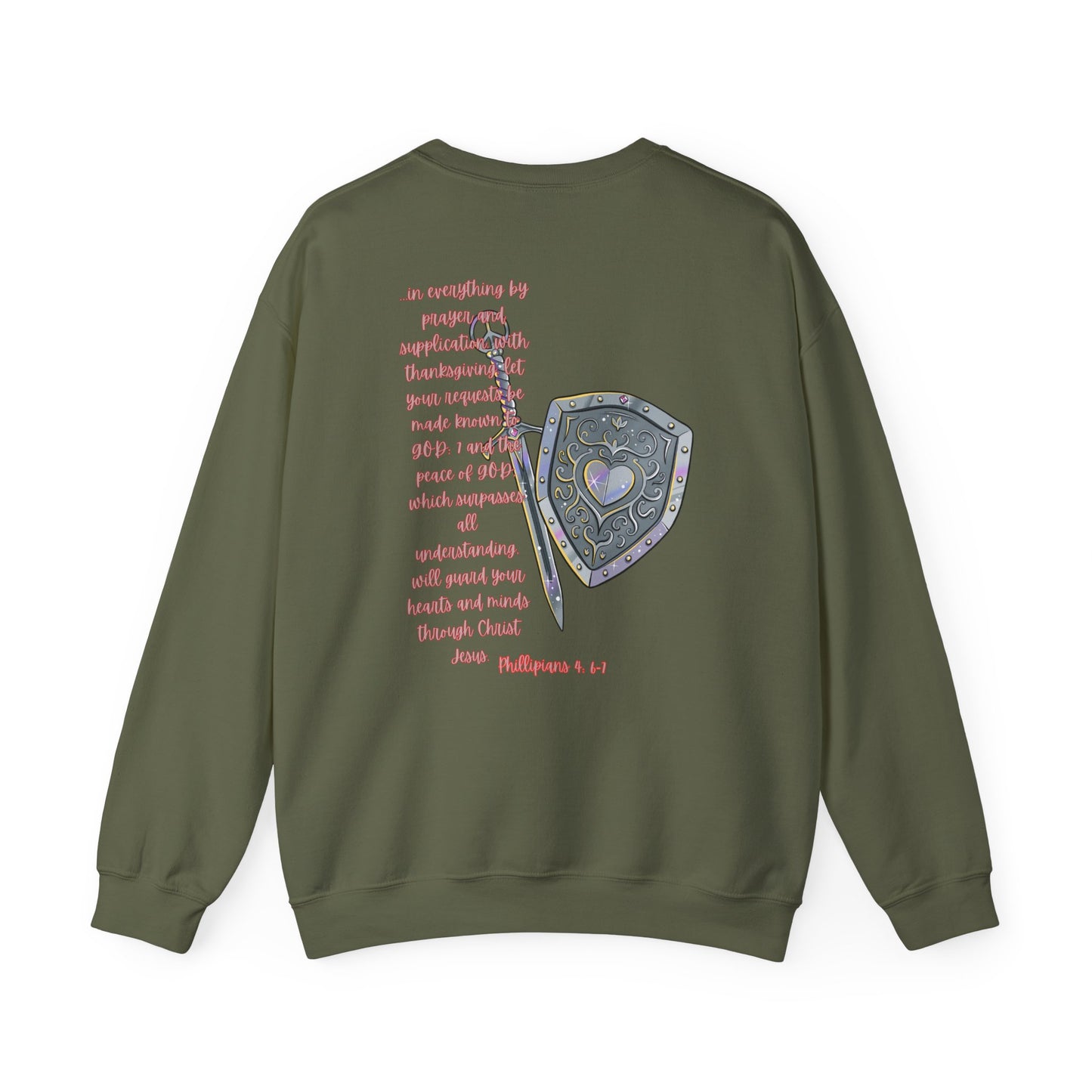 Combat Anxiety Phillipians 4:6-7 - Women's Unisex Heavy Blend™ Crewneck Sweatshirt