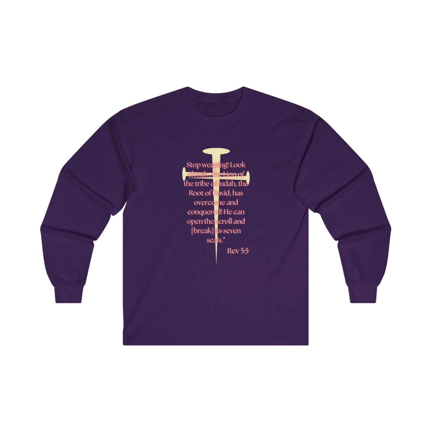 He Is Worthy Rev 5:5 Unisex Long Sleeved T-shirt, Lion of Judah Root of David, Comfortable Tee, Inspirational Clothing