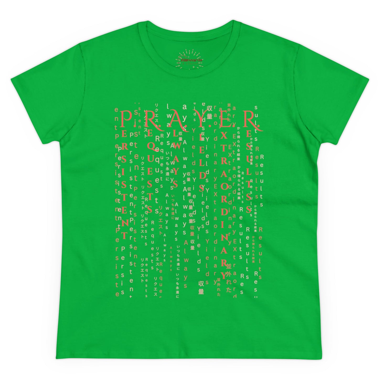 Prayer Matrix Luke 11:9-10 III Women's Midweight Cotton Tee