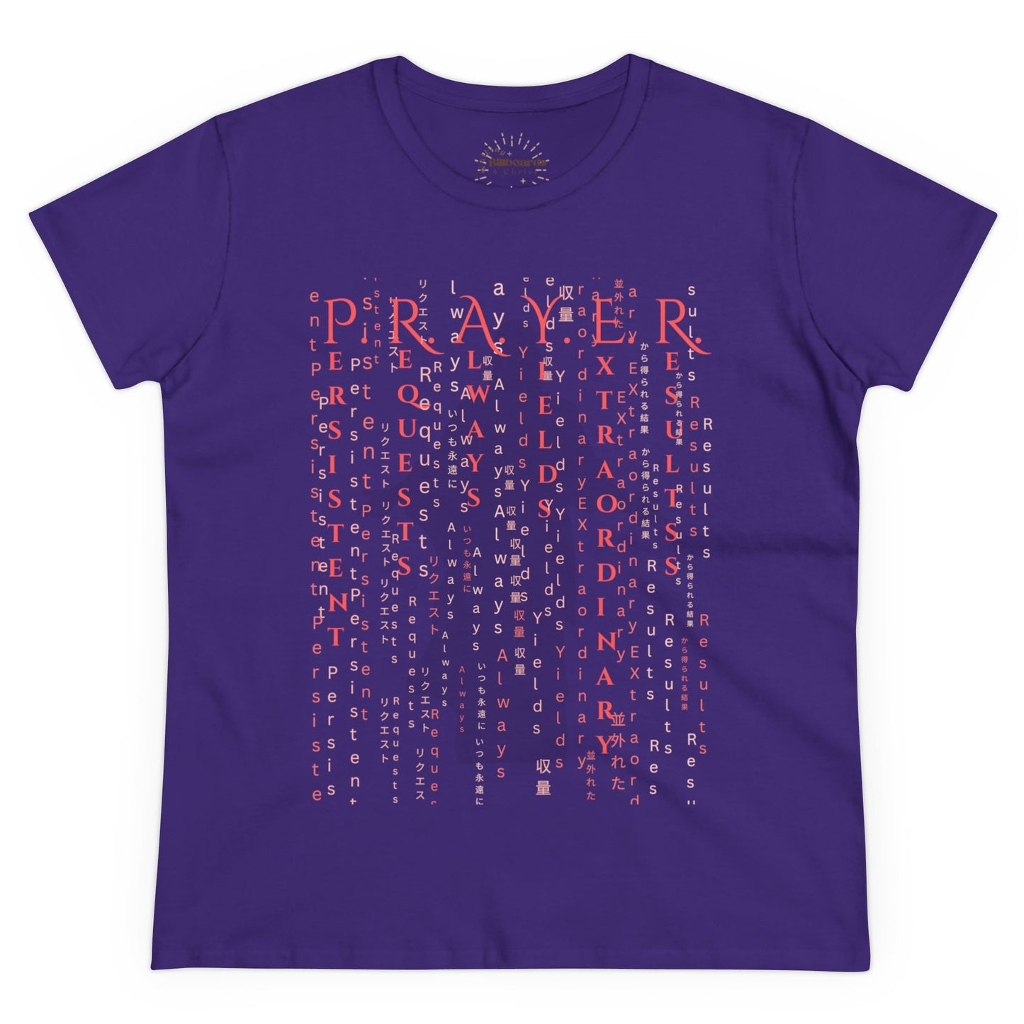 Prayer Matrix Luke 11:9-10 III Women's Midweight Cotton Tee