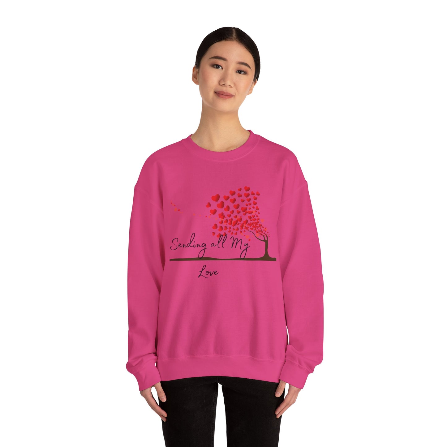 Love-filled Sweatshirt, Valentine's Day Gift, Heart Design Jumper, Romantic Crewneck, Couples Apparel