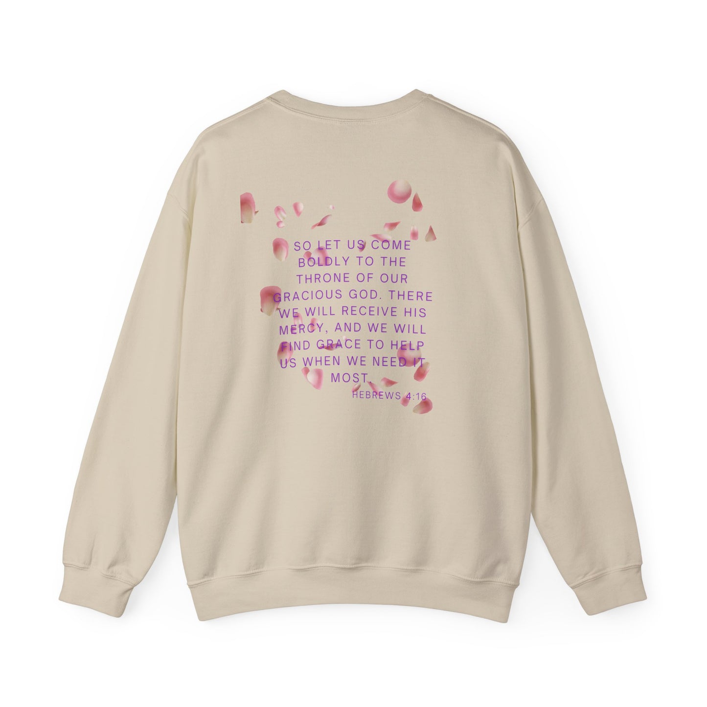 Women's II Be Bold Hebrews 4:16 Garment-Dyed Sweatshirt, Christian Apparel, Bible Verse Clothing, Inspirational Apparel, Spiritual Sweatshirt