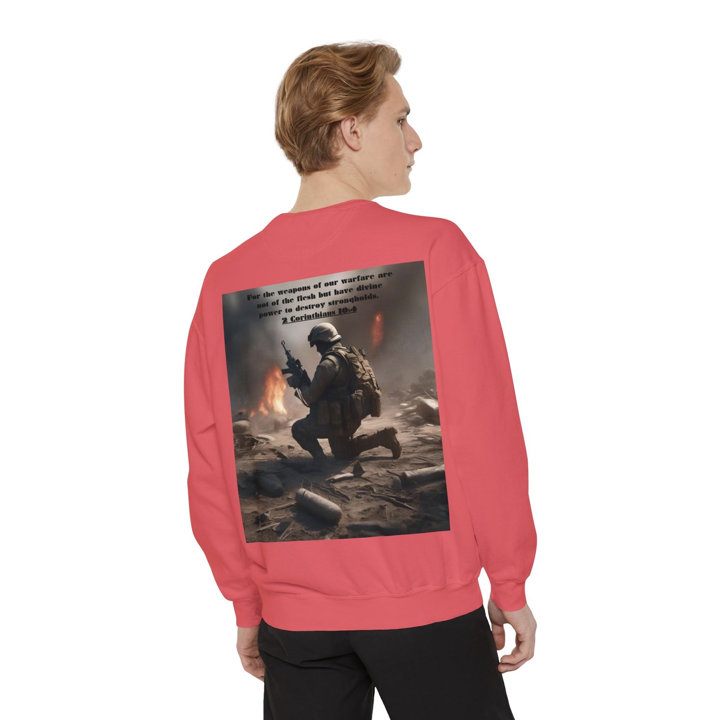 Mens Prayer Warrior Unisex Garment-Dyed Sweatshirt