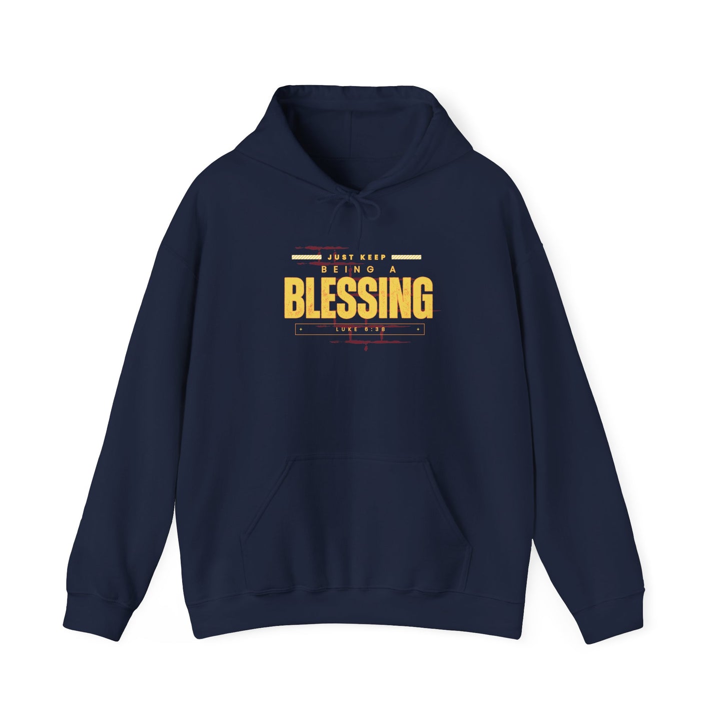 Be A Blessing Luke 6:38 Unisex Heavy Blend™ Hooded Sweatshirt, Faith Clothing, Christian Gift, Spiritual Wear, Faithful Gift