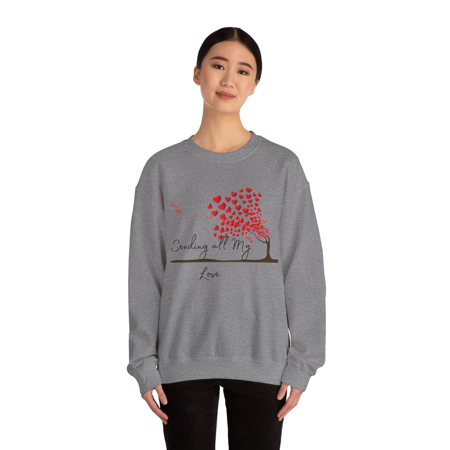 Love-filled Sweatshirt, Valentine's Day Gift, Heart Design Jumper, Romantic Crewneck, Couples Apparel