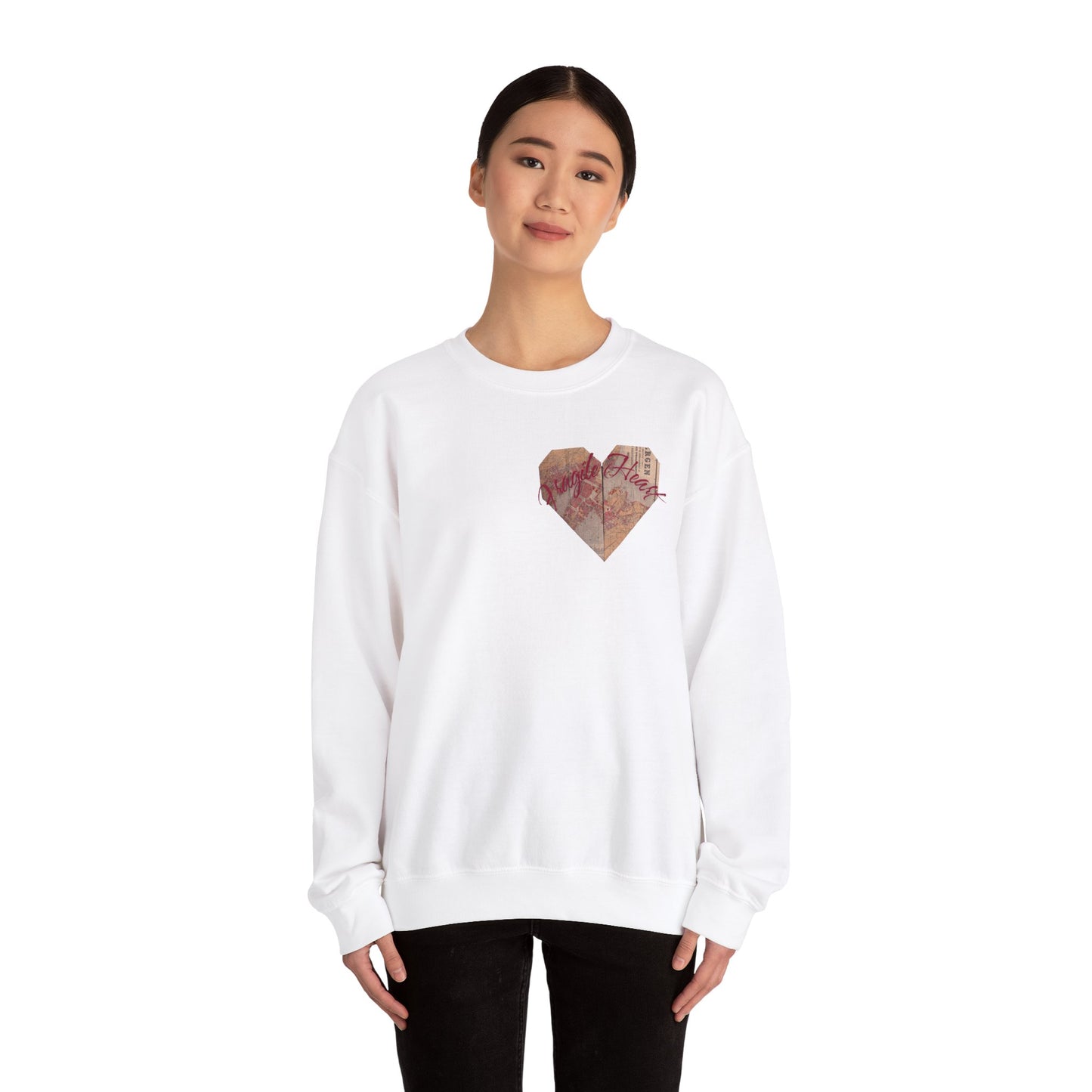 Fragile Heart Sweatshirt, Valentine's Day Gift, Love Crewneck, Unisex Pullover, Romantic Jumper, Heart Design Top