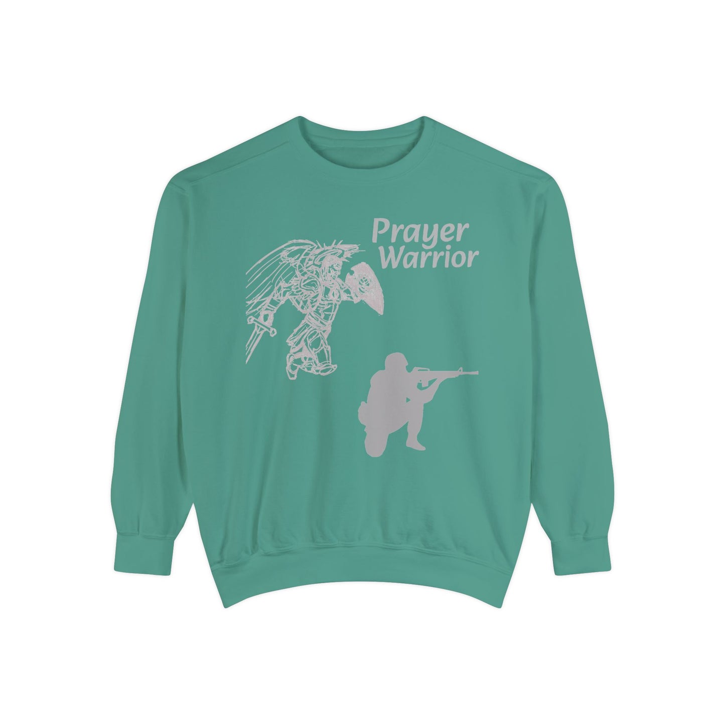 Mens Prayer Warrior Unisex Garment-Dyed Sweatshirt