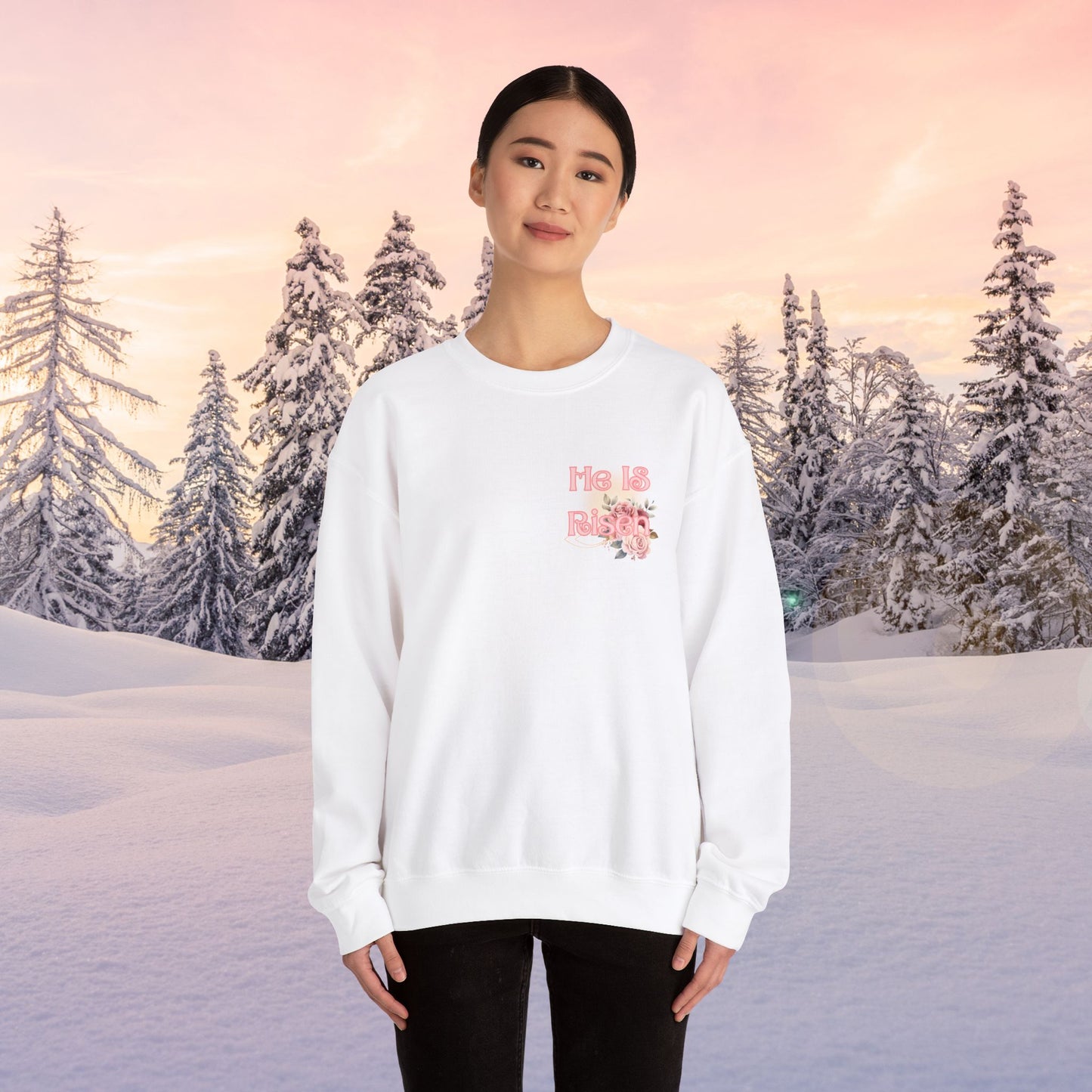 He IS Risen Women's Heavy Blend™ Crewneck Sweatshirt