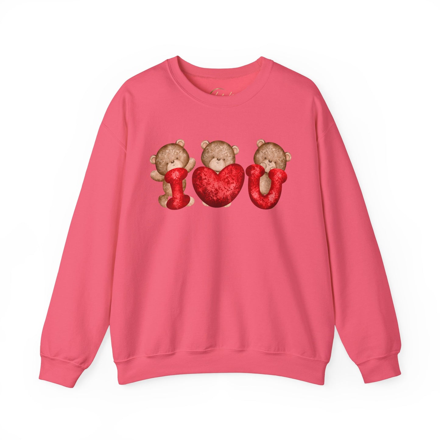 Love Bears Sweatshirt, Cute Valentine's Day Unisex Jumper, Heart Print Long Sleeve Pullover, Gift for Him Her, Cozy Winter Apparel