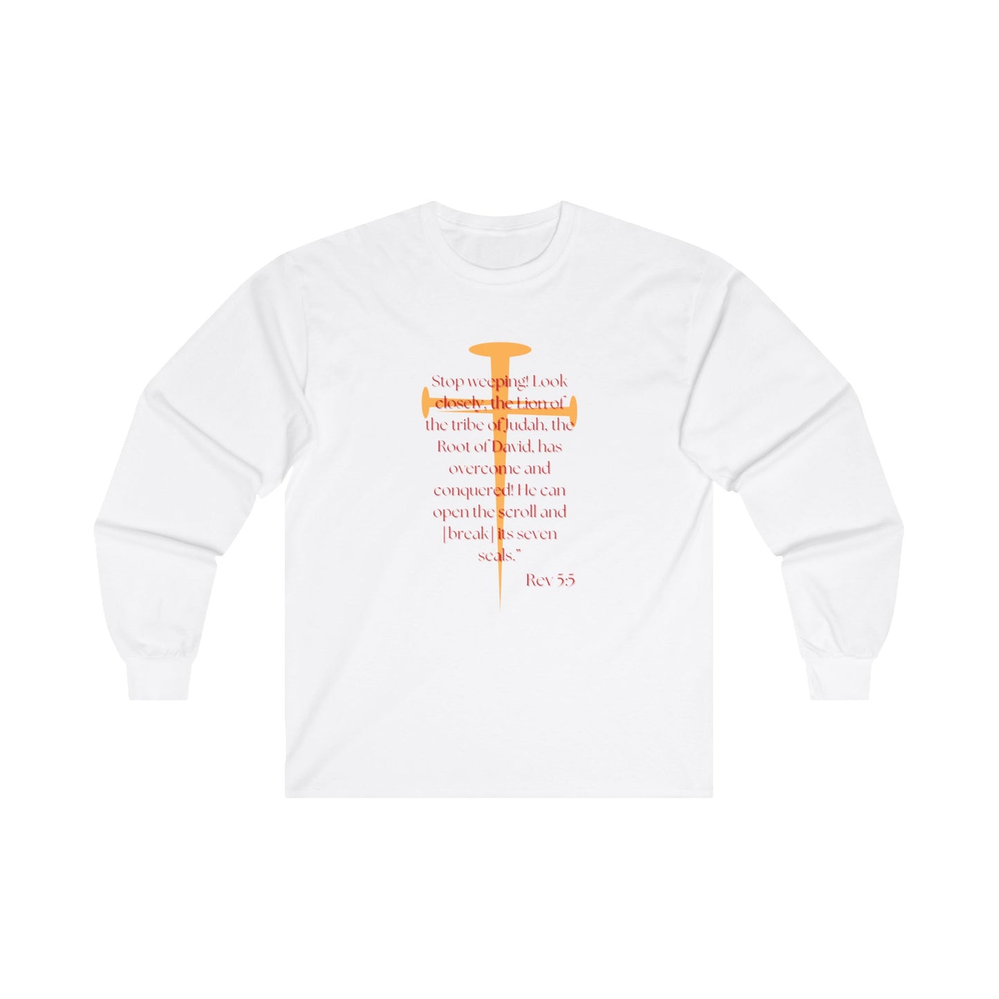 He Is Worthy Rev 5:5 Unisex Long Sleeved T-shirt, Lion of Judah Root of David, Comfortable Tee, Inspirational Clothing