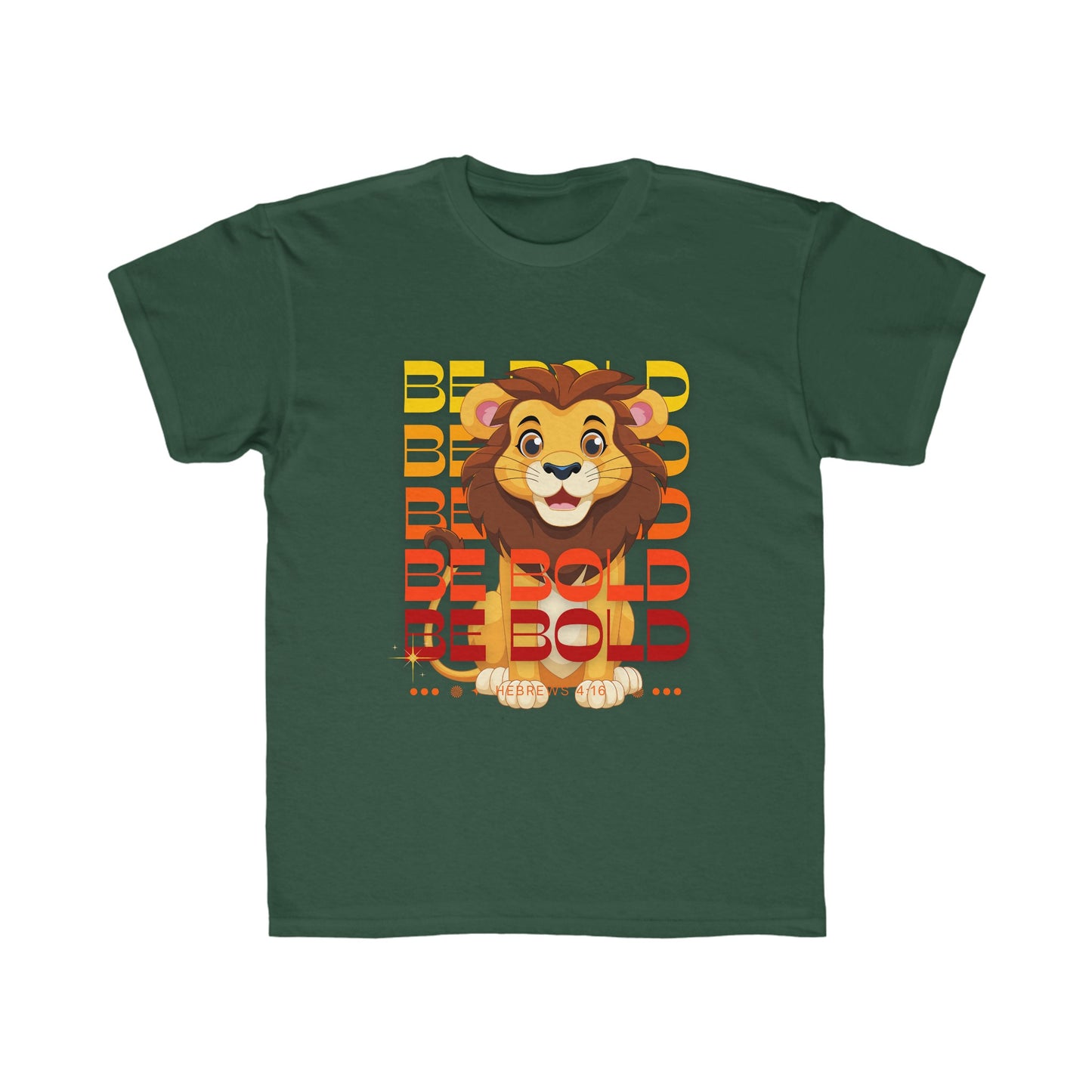 Be Bold Lion Hebrews 4:16 Kids Regular Fit Tee