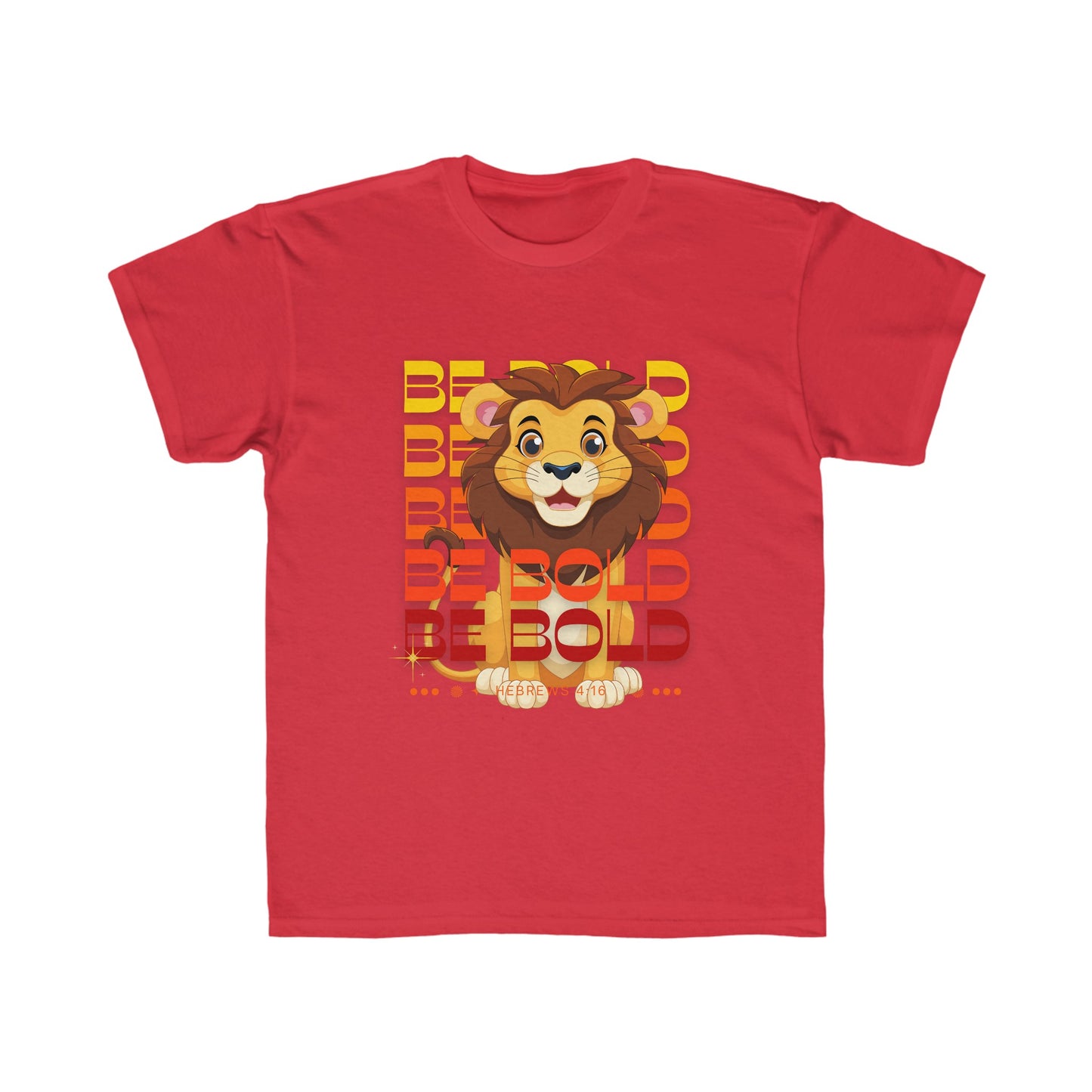 Be Bold Lion Hebrews 4:16 Kids Regular Fit Tee