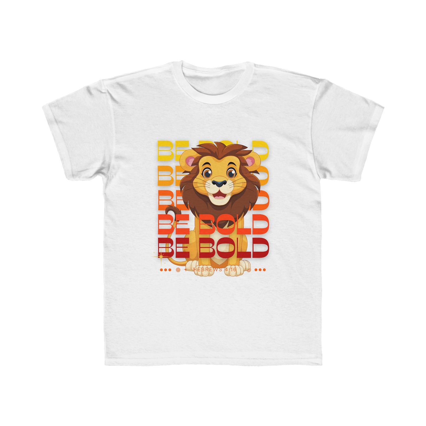 Be Bold Lion Hebrews 4:16 Kids Regular Fit Tee