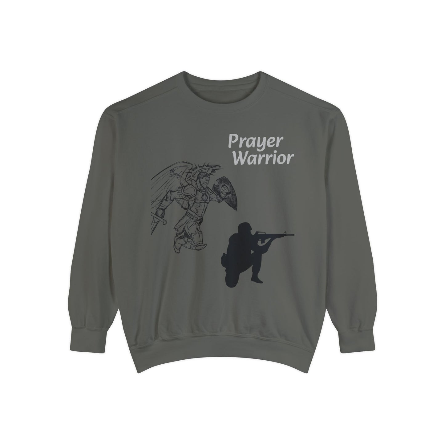 Mens Prayer Warrior Unisex Garment-Dyed Sweatshirt