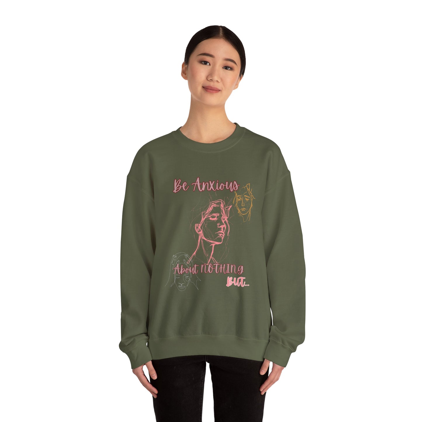 Combat Anxiety Phillipians 4:6-7 - Women's Unisex Heavy Blend™ Crewneck Sweatshirt