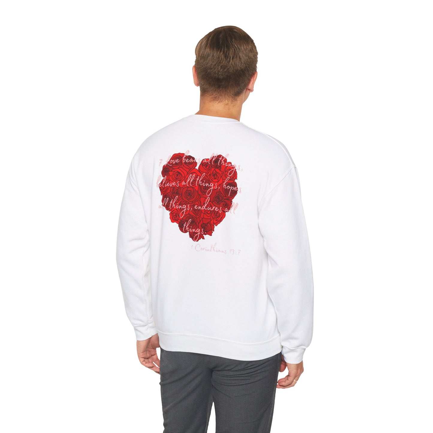 Love Bears Sweatshirt, Cute Valentine's Day Unisex Jumper, Heart Print Long Sleeve Pullover, Gift for Him Her, Cozy Winter Apparel